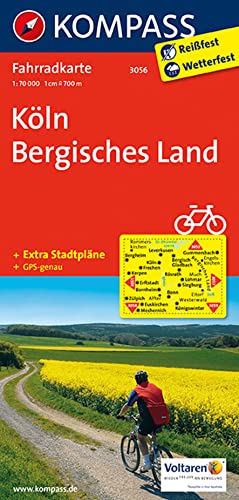 KOMPASS Fahrradkarte 3056 Köln - Bergisches Land 1:70.000: reiß- und wetterfest