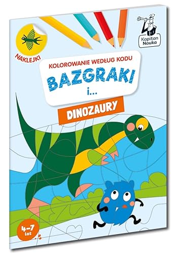 Kolorowanie według kodu Bazgraki i dinozaury Kapitan Nauka von Edgard