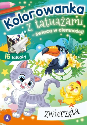 Kolorowanka z tatuażami świecą w ciemności! Zwierzęta Kolorowanka z tatuażami świecą w ciemności! Zwierzęta von Skrzat