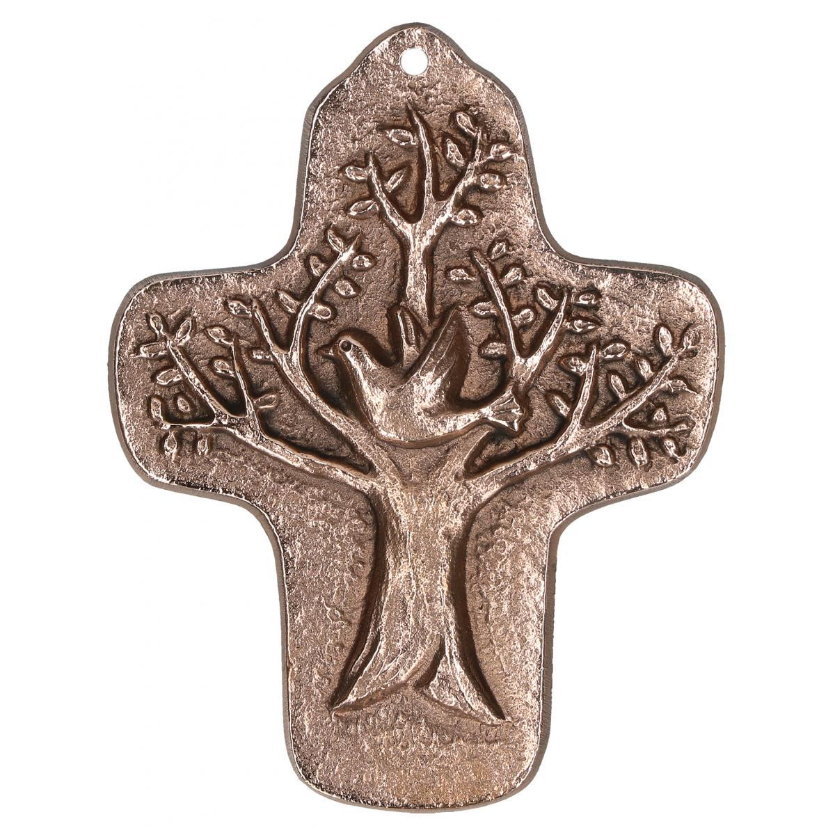 Kommunionkreuz aus Bronze - Lebensbaum mit Segenstaube (1 Stück) von Butzon und Bercker