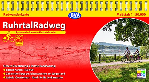Kompakt-Spiralo BVA RuhrtalRadweg 1:50.000: Spannender kann ein Fluss nicht sein - mit Begleitheft (Spiralos) von BVA BikeMedia