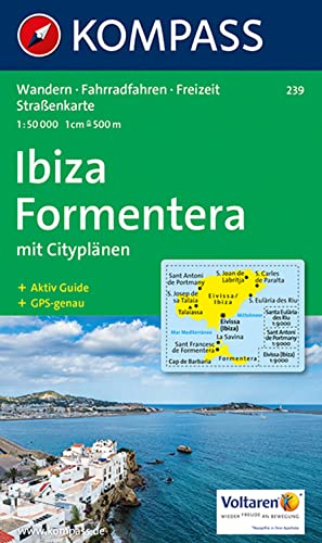 Kompass Karten, Ibiza - Formentera: Wanderkarte mit Stadtplänen, Aktiv Guide und Radrouten. GPS-genau. 1:50000 (KOMPASS-Wanderkarten, Band 239) von Kompass Karten GmbH