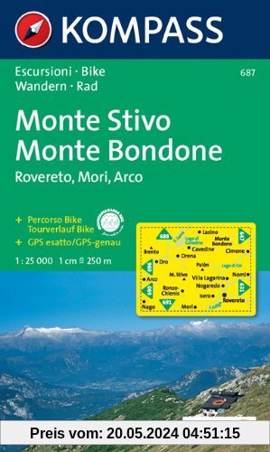 Kompass Karten, M. Stivo, M. Bondone, Rovereto, Mori, Arco