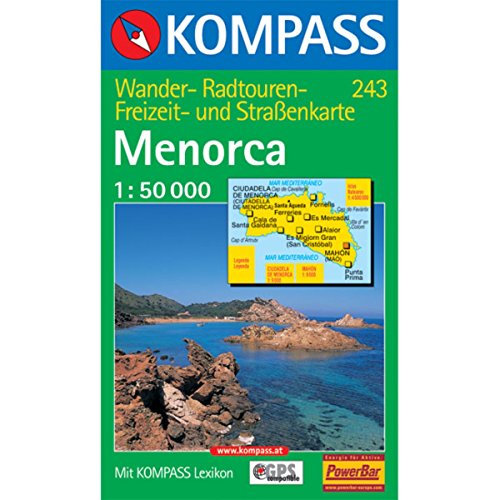 Kompass Karten, Menorca: Wandern, Fahrradfahren, Freizeit, Straßenkarte. Ortspläne. GPS-genau (KOMPASS-Wanderkarten, Band 243)
