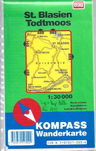 Kompass Karten, Sankt Blasien, Todtmoos: Mit Kurzführer, Radwegen und Loipen. 1:30000 (KOMPASS Wanderkarte)