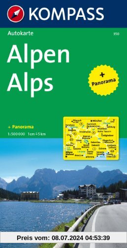 Kompass Panorama-Karten, Alpen