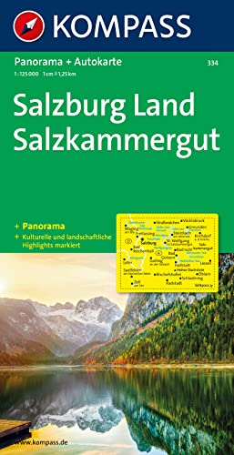 Kompass Panorama-Karten, Salzburg, Salzkammergut: mit Panorama (KOMPASS Autokarte, Band 334)