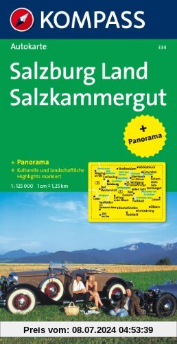 Kompass Panorama-Karten, Salzburg, Salzkammergut: Mit Kurzführer, Tourenvorschläge