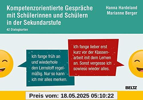 Kompetenzorientierte Gespräche mit Schülerinnen und Schülern in der Sekundarstufe: 42 Dialogkarten