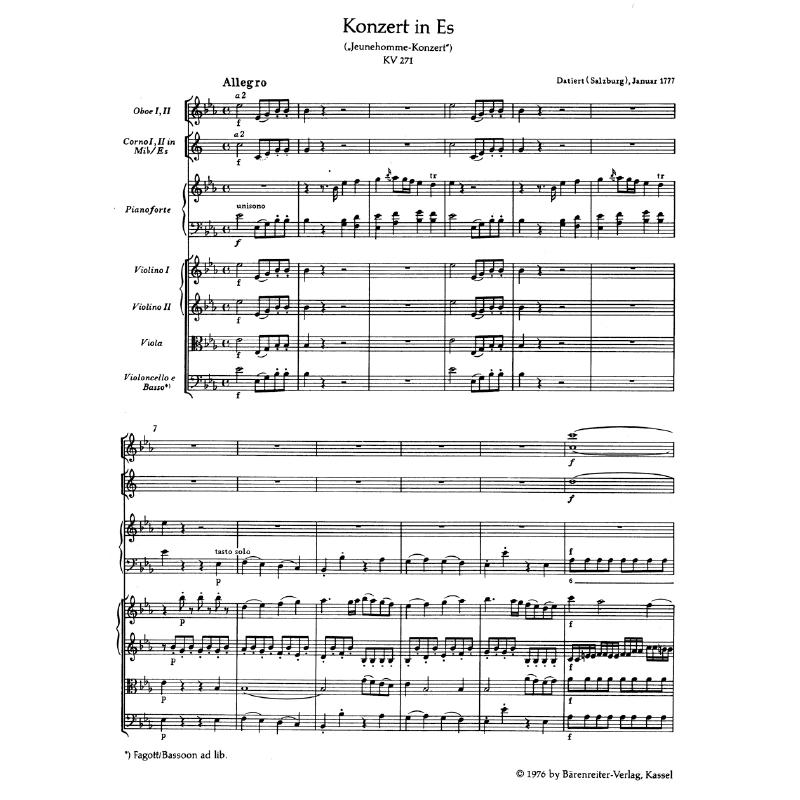 Konzert 9 Es-Dur KV 271 Jeunehomme