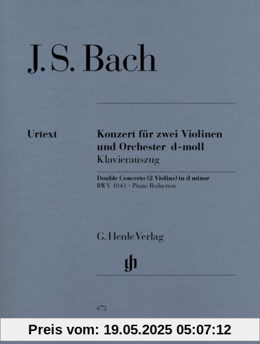 Konzert d-Moll BWV 1043 für 2 Vl und Orchester. 2 Violinen, Klavier