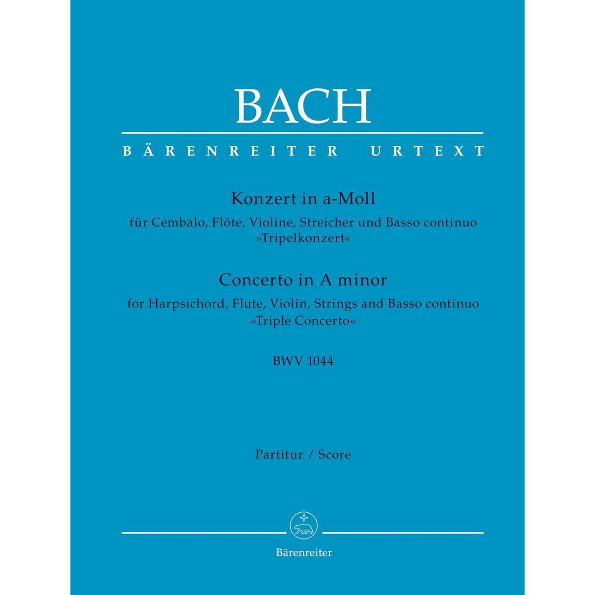 Konzert für Cembalo, Flöte, Violine, Streicher und Basso continuo a-Moll BWV 104... von Baerenreiter-Verlag