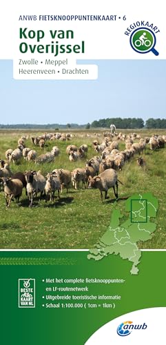 Kop von Overijssel (Zwolle / Meppel / Heerenveen / Drachten ) 1:100 000: Fietsknoopenuntenkaarten Nederlande/ Belgie (Knooppuntkaarten, Band 6) von ANWB Media Inside Sales