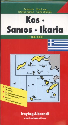 Kos, Samos, Ikaria - 1 : 100 000 / Autokarte. Touristische Informationen - Kulturführer - Citypläne: Citypläne, Touristische Informationen, Marinas von Freytag & Berndt