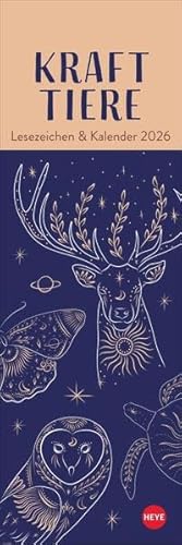 Krafttiere Lesezeichen & Kalender 2026: Der spirituelle Begleiter im Alltag als perfekte kleine Aufmerksamkeit für alle Momente, in denen Sie ... 6 x 18 cm (Lesezeichen & Kalender Heye) von Heye