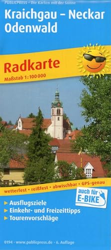Kraichgau - Neckar - Odenwald: Radkarte mit Ausflugszielen, Einkehr- & Freizeittipps, wetterfest, reissfest, abwischbar, GPS-genau. 1:100000 (Radkarte: RK)