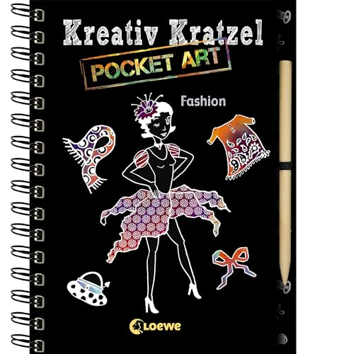 Kreativ-Kratzel Pocket Art: Fashion: Beschäftigungsbuch für Kinder ab 5 Jahre (Kreativ-Kratzelbuch)