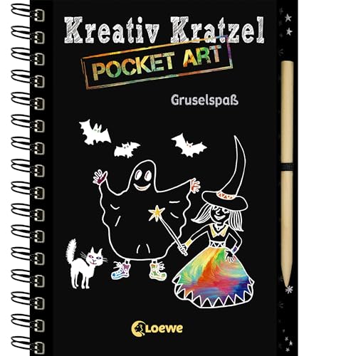 Kreativ-Kratzel Pocket Art: Gruselspaß: Beschäftigungsbuch zum Gruseln für Kinder ab 5 Jahre (Kreativ-Kratzelbuch)