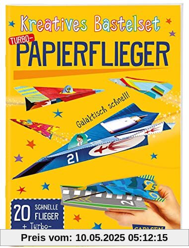 Kreatives Bastelset: Turbo-Papierflieger: 20 schnelle Flieger + Turbo-Startrampe | Das Bastelkit mit bunten Faltvorlagen, Anleitungen und Flugtipps