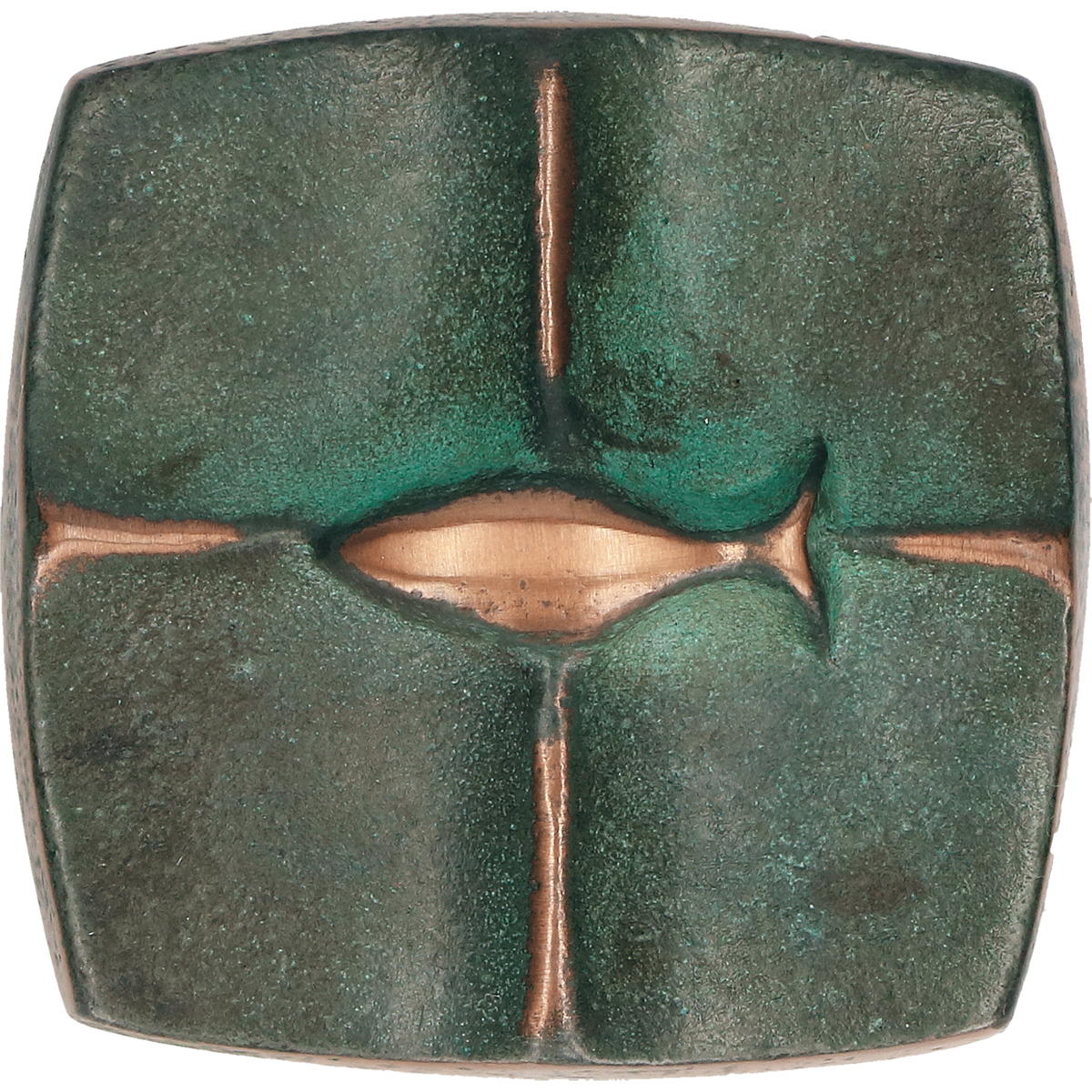 Kreuzplakette aus Bronze mit Fisch - Ich bin bei dir (1 Stück) von Butzon und Bercker