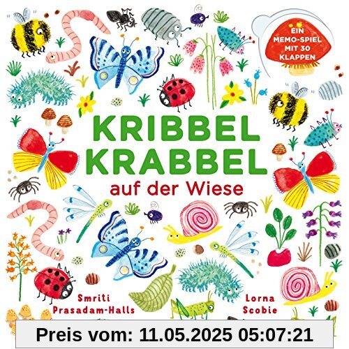 Kribbel Krabbel auf der Wiese: Ein Memospiel mit 30 Klappen