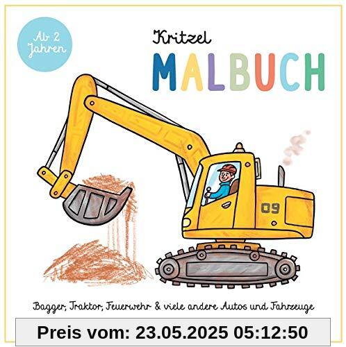 Kritzelmalbuch: Bagger, Traktor, Feuerwehr und andere Autos und Fahrzeuge - ab 2 Jahre