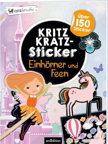 Kritzkratz-Sticker – Einhörner und Feen: Über 150 Sticker | Stickerheft mit Kratzelstickern und Holzstift Kritzkratz-Sticker – Einhörner und Feen: Über 150 Sticker | Stickerheft mit Kratzelstickern und Holzstift