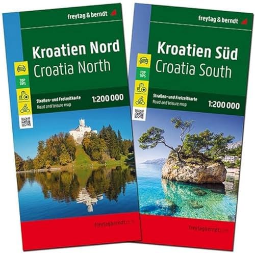 Freytag & Berndt Kroatien, Straßenkarten-Set 1:200.000, freytag & berndt: 2 Blätter und Infoguide in Kunststoff-Hülle (freytag & berndt Auto + ... Kunststoff-Hülle mit Infoguide und Top Tips von FREYTAG-BERNDT UND ARTARIA