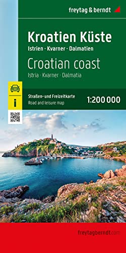 Kroatien Küste, Straßen- und Freizeitkarte 1:200.000, freytag & berndt: Istrien - Kvarner - Dalmatien (freytag & berndt Auto + Freizeitkarten)