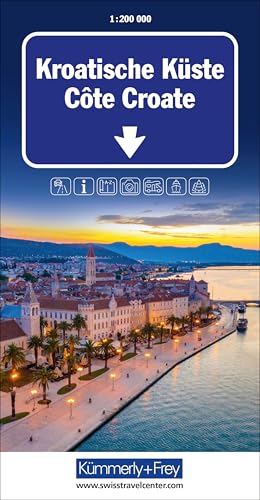 Kümmerly+Frey Strassenkarte Kroatische Küste 1:200.000: Inkl. Ortsverzeichnis und Reiseinformationen (Kümmerly+Frey Strassenkarten)