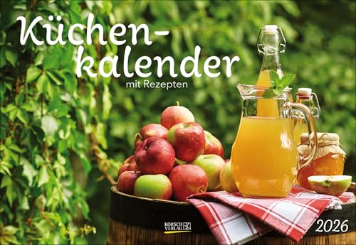 Küchenkalender 2025: Broschürenkalender mit 12 genialen Rezepten. Format 42 x 29 cm inklusive Ferienterminen. von Korsch Verlag