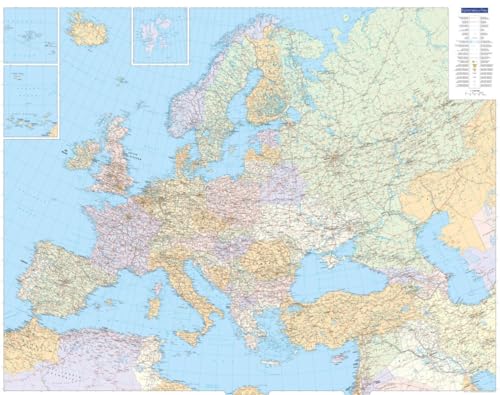 Kümmerly+Frey Europakarte politisch Poster 1:4,5 Mio.: Matt laminiert (Kümmerly+Frey Welt- und Kontinentkarte) von Hallwag Kümmerly+Frey