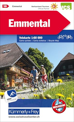 Kümmerly+Frey Velokarte 10 Emmental 1:60.000: Wetterfest, matt laminiert und mit free Download von Hallwag