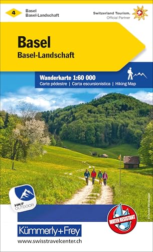 Kümmerly+Frey Wanderkarte 4 Basel 1:60.000: Mit Basel-Landschaft. Wetterfest, matt laminiert und mit free Download (Kümmerly+Frey Wanderkarte 1:60.000, Band 4)