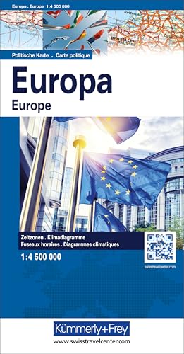 Kümmerly+Frey Welt- und Kontinentkarte Europakarte politisch 1:4,5 Mio.: Faltkarte von Hallwag Kümmerly+Frey