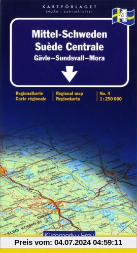 Kümmerly & Frey Karten, Mittel-Schweden: Gävle - Sundsvall - Mora / Regionalkarte / MIt touristischen Informationen: Falun, Sundsvall (Regional Maps - Sweden)