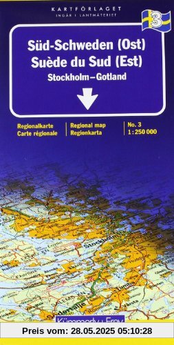 Kümmerly & Frey Karten, Süd-Schweden (Ost): Stockholm - Gotland: Vastervik, Avesta, Uppsala (Regional Maps - Sweden)