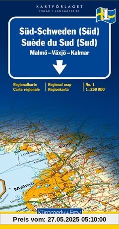 Kümmerly & Frey Karten, Süd-Schweden (Süd): South: Malmö, Växjö, Kalmar (Regional Maps - Schweden): South: Malmo, Varberg, Oskarshamn