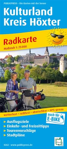 Kulturland Kreis Höxter: Radkarte mit Ausflugszielen, Einkehr- & Freizeittipps, wetterfest, reissfest, abwischbar, GPS-genau. 1:75000 (Radkarte: RK)