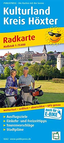 Kulturland Kreis Höxter: Radkarte mit Ausflugszielen, Einkehr- & Freizeittipps, wetterfest, reissfest, abwischbar, GPS-genau. 1:75000 (Radkarte: RK)