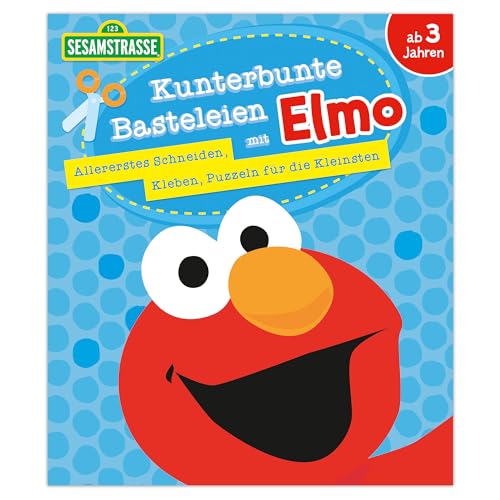 Kunterbunte Basteleien mit Elmo - Allererstes Schneiden, Kleben, Puzzeln für die Kleinsten: Bastelblock für Kinder ab 3 Jahre, Bastelpapier für Kindergartenkinder von Lingen Verlag