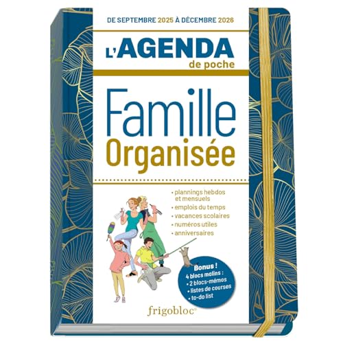 L'agenda de poche 2026 de la famille organisée - bleu (de sept. 2025 à déc. 2026): Couverture bleue von PLAY BAC