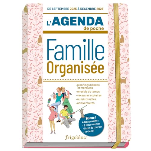 L'agenda de poche 2026 de la famille organisée - rose (de sept. 2025 à déc. 2026): Couverture rose von PLAY BAC