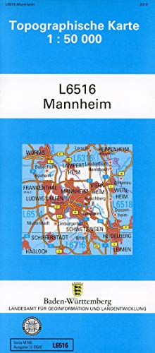 L6516 Mannheim: Zivilmilitärische Ausgabe TK50 (Topographische Karte 1:50 000 (TK50)) von LVA Baden-Wrttemberg