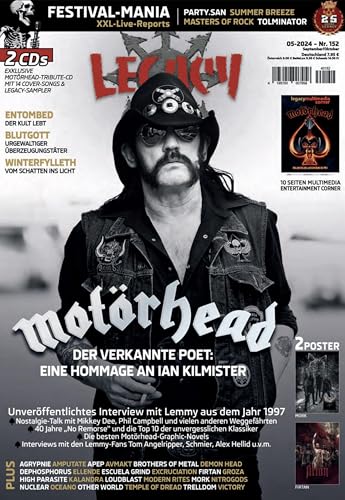 LEGACY MAGAZIN: THE VOICE FROM THE DARKSIDE: Ausgabe #152 (5/2024) mit großem MOTÖRHEAD Special & Cover-CD von in Farbe und Bunt