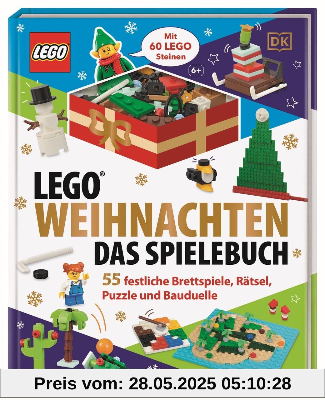 LEGO® Weihnachten Das Spielebuch: 55 festliche Brettspiele, Rätsel, Puzzle, Bauduelle – inkl. 60 weihnachtliche LEGO® Steine. Für Kinder ab 6 Jahren