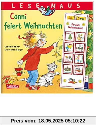 LESEMAUS 58: Conni feiert Weihnachten: Mit tollem Extra für die Weihnachtspost | Bilderbuchgeschichte mit weihnachtlichem Stickerbogen für Kinder ab 3 (58)