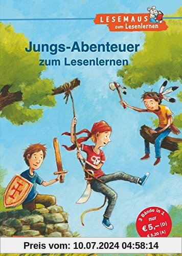 LESEMAUS zum Lesenlernen Sammelbände: Jungs-Abenteuer zum Lesenlernen: Einfache Geschichten zum Selberlesen - Lesen üben und vertiefen