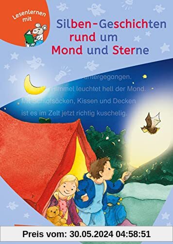 LESEMAUS zum Lesenlernen Sammelbände: Silben-Geschichten rund um Mond und Sterne: Extra Lesetraining – Lesetexte mit farbiger Silbenmarkierung