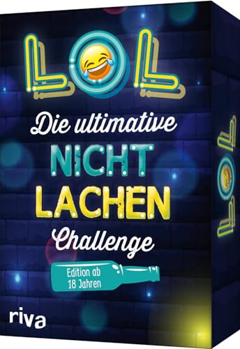 LOL – Die ultimative Nicht-lachen-Challenge – Edition ab 18 Jahren: Mit den besten Witzen, Flachwitzen, Scherzfragen für Erwachsene. Partyspiel mit Trinkspielvariante von Riva